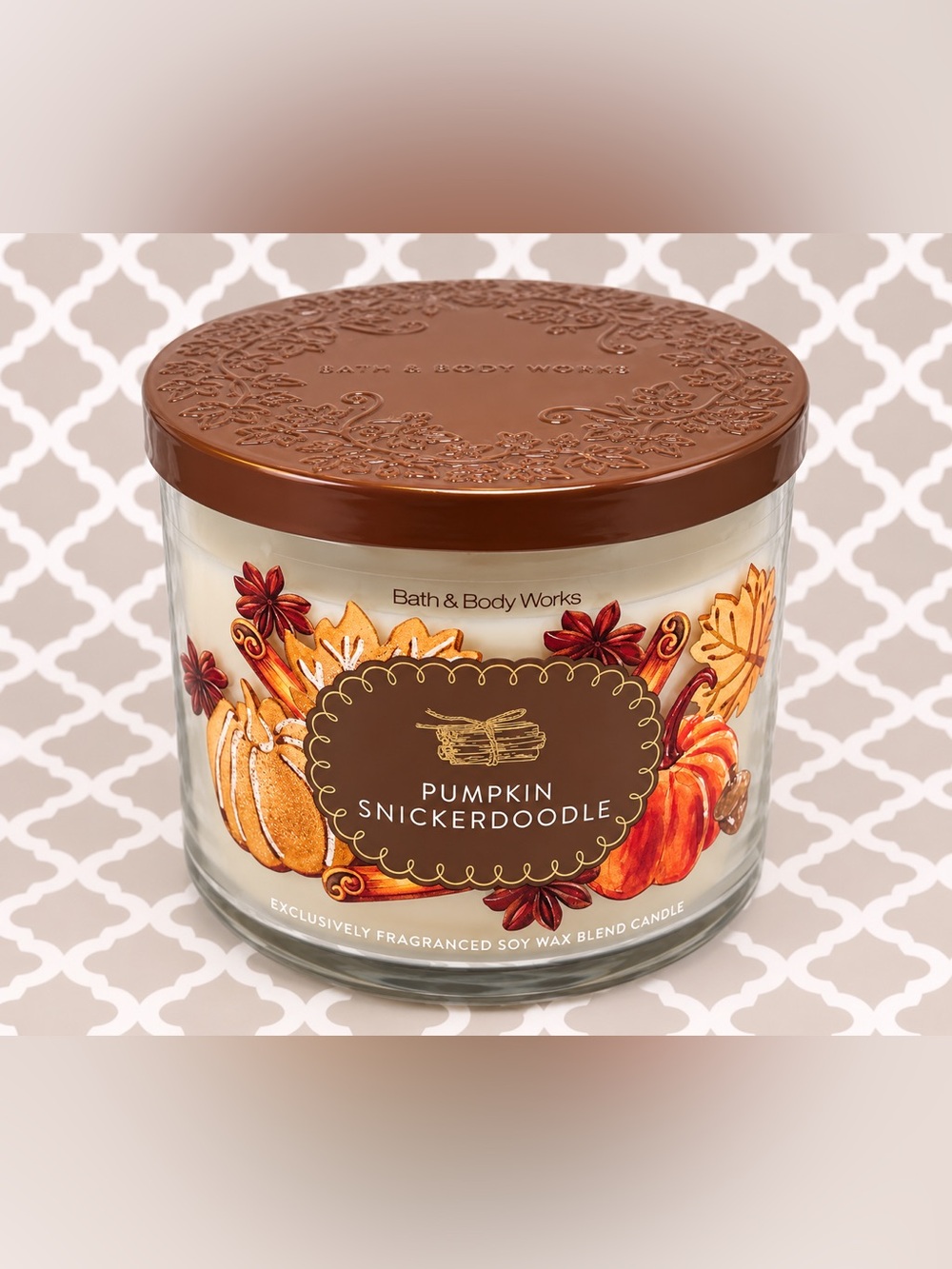 Bath & Body Works Pumpkin Snickerdoodle 3-Wick Candle 14.5 oz NEW